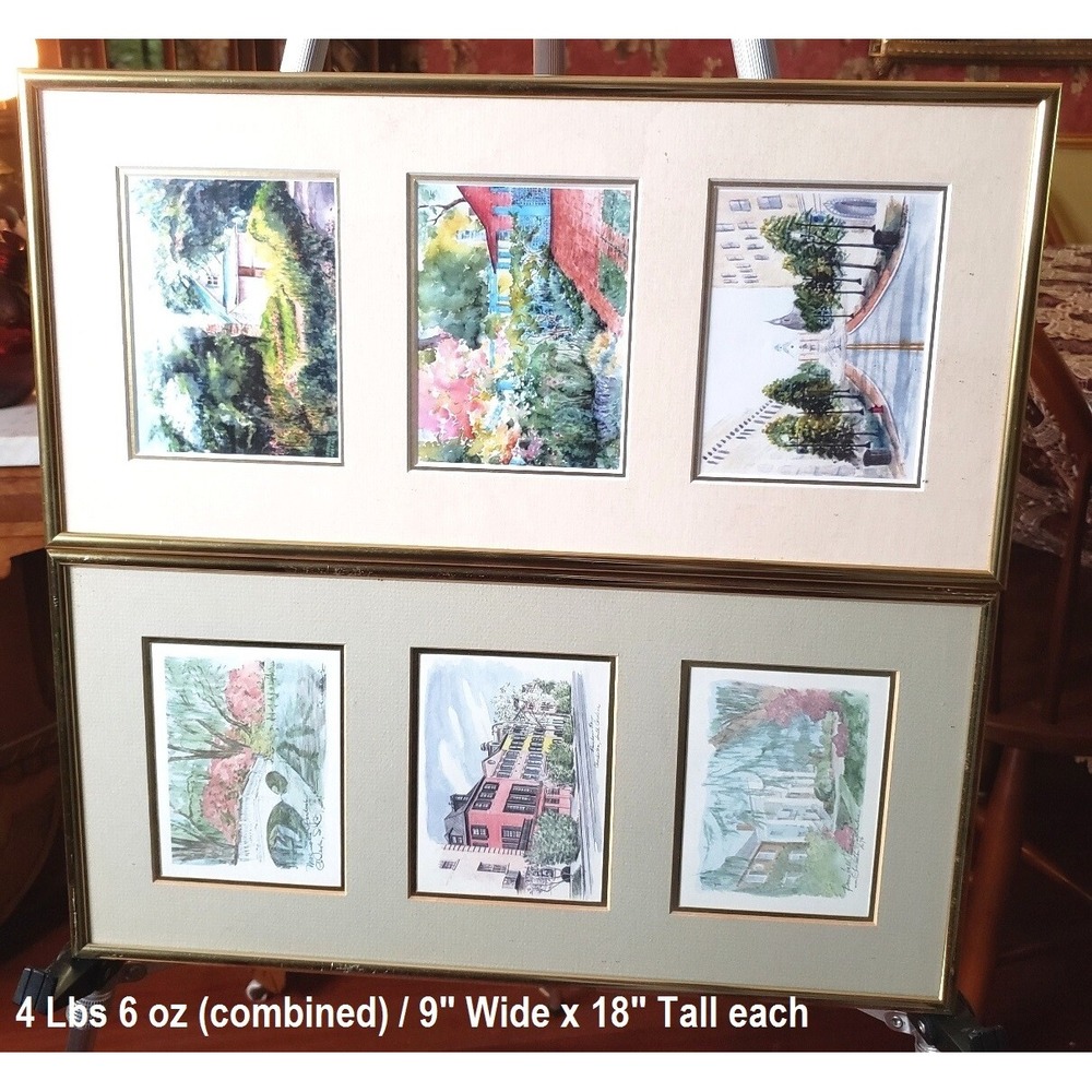 Six Watercolor Prints Magnolia Gardens Rainbow Row Boone Hall Plantation & more